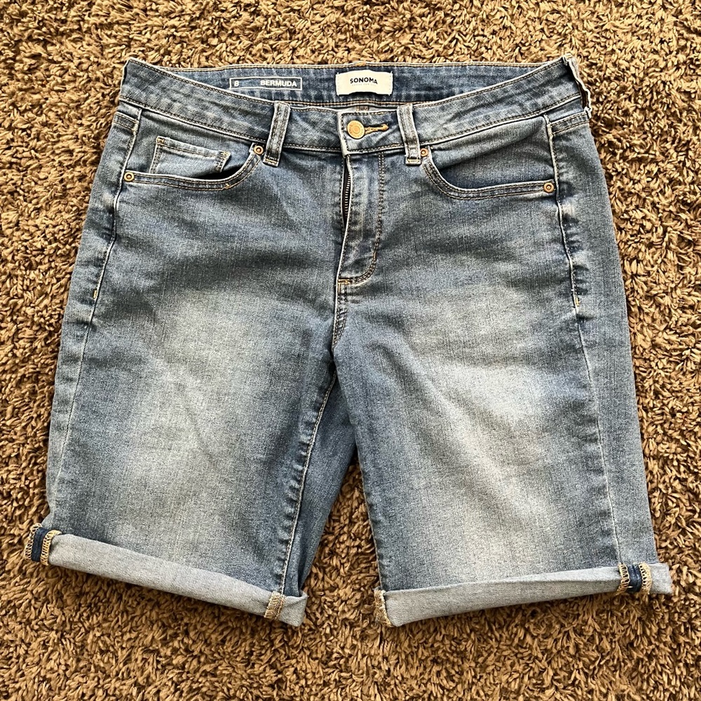 Denim Bermuda Shorts